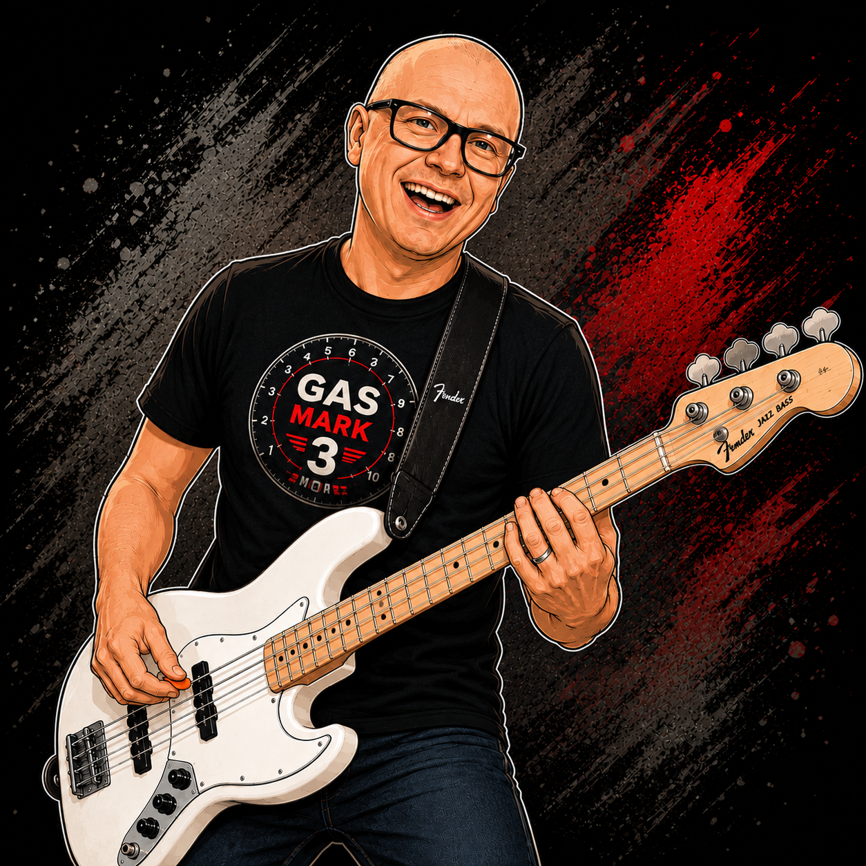 Paul from Gas Mark 3 playing bass